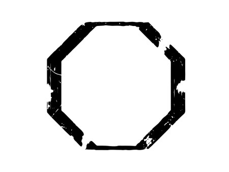 Grunge vector hexagon icon. Grunge design elementのイラスト素材