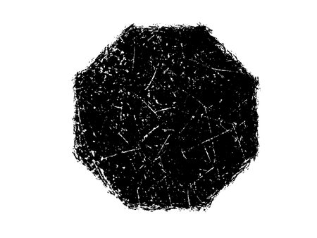 Black grunge hexagon isolated on white background. Vector illustration.