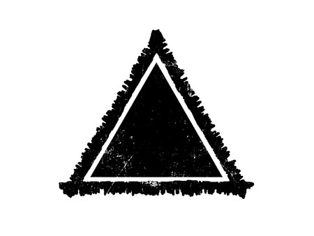 Black and white grunge triangle on white background. Vector illustration.のイラスト素材