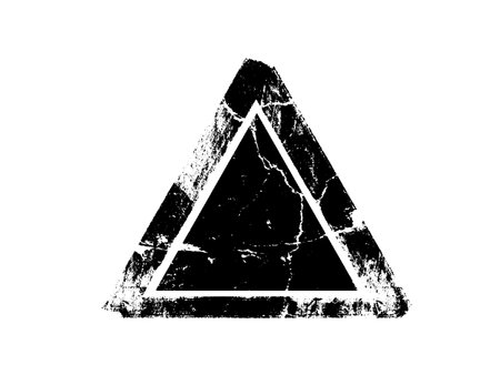 Black triangle on white background. Grunge style. Vector illustration.のイラスト素材