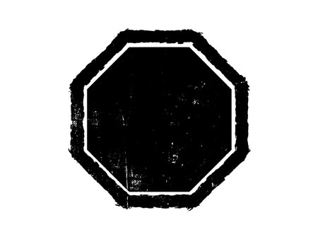 Grunge black hexagon on white background. Vector illustration.のイラスト素材