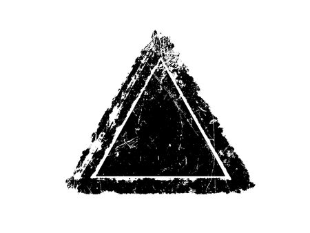 triangle black grunge isolated on white background. vector illustration.のイラスト素材