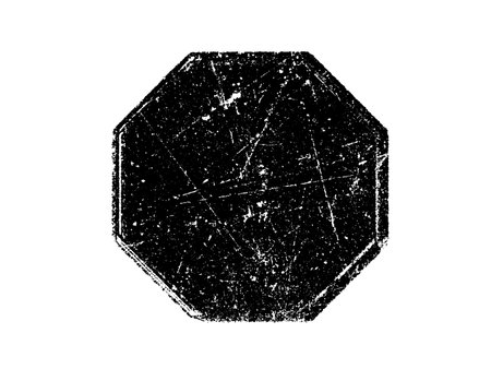 Black grunge hexagon on a white background. Vector illustration.のイラスト素材