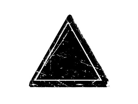 Warning triangle grunge icon. Vector illustration. Grunge effect.のイラスト素材