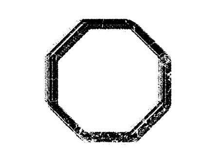 Black grunge hexagon on a white background. Vector illustration.のイラスト素材