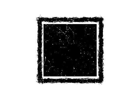 Black grunge square frame on a white background. Vector illustration.のイラスト素材