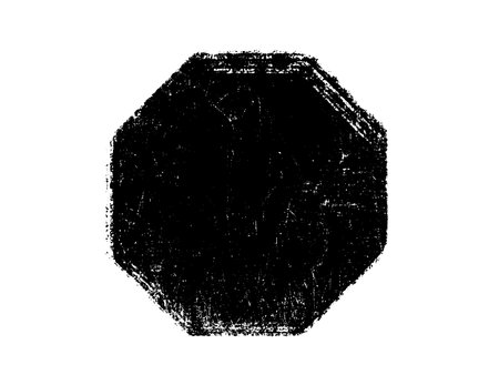 Black grunge hexagon isolated on white background. Vector illustration.のイラスト素材