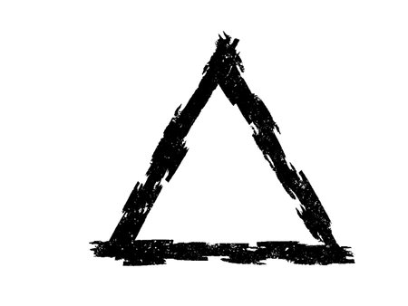 Black grunge triangle. Grunge triangle. Vector illustration.のイラスト素材