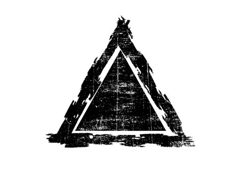 Black grunge triangle on white background. Grunge vector illustration.のイラスト素材