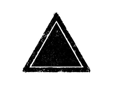Black triangle on white background. Grunge style. Vector illustration.のイラスト素材