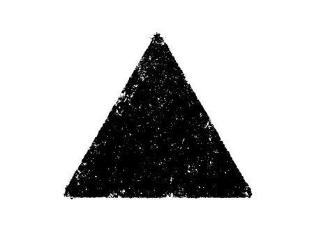 Black grunge triangle on white background. Grunge triangle.のイラスト素材