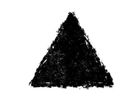 Black grunge triangle on white background. Grunge texture. Vector illustration.のイラスト素材