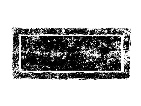 grunge black rectangle frame isolated on white background, vector illustrationのイラスト素材