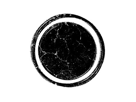 grunge circle with cracks on a white background. vector illustrationのイラスト素材