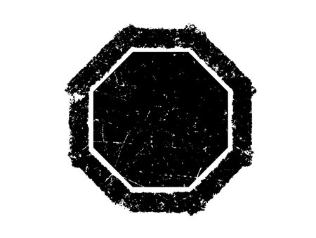Black grunge hexagon on a white background. Vector illustration.のイラスト素材