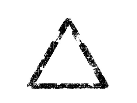 Triangle symbol on a white background. Grunge style.のイラスト素材
