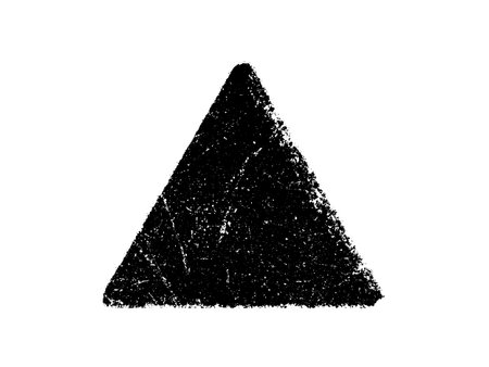 Black grunge triangle isolated on a white background. Vector illustration.のイラスト素材