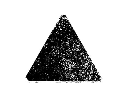 Grunge black triangle on a white background. Vector illustration.のイラスト素材
