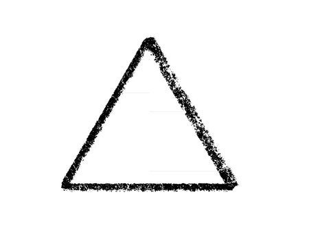 Black triangle on white background. Grunge style. Vector illustration.のイラスト素材