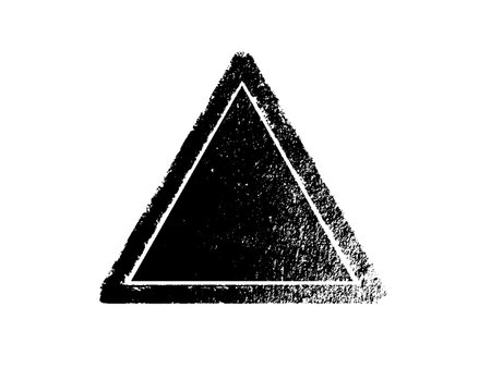 Black triangle on white background. Grunge style. Vector illustration.のイラスト素材
