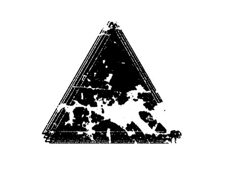 Black grunge triangle. Vector illustration. Grunge triangle.のイラスト素材