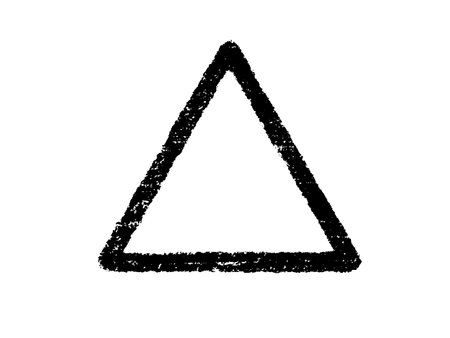 Vector black grunge triangle on white background. Grunge triangle.のイラスト素材