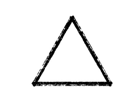 Vector black grunge triangle isolated on white background. Vector illustration.のイラスト素材