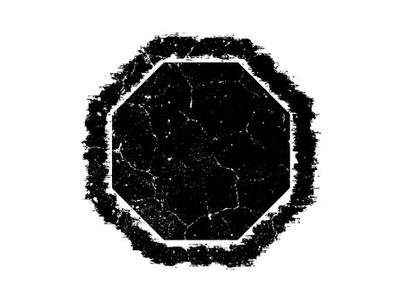 Black grunge frame isolated on white background. Design element. Vector illustration.のイラスト素材
