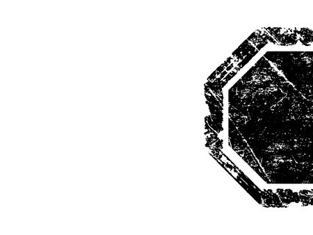Grunge black hexagon on white background with copy space.のイラスト素材