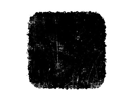 Black grunge square frame isolated on white background. Vector illustration.のイラスト素材