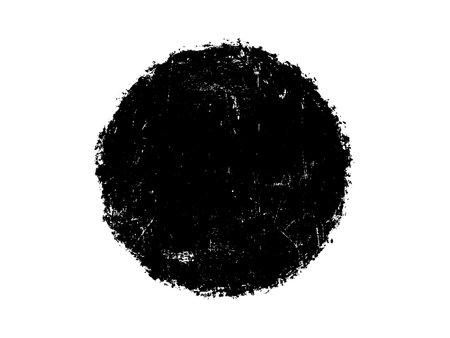 Black grunge circle brush stroke on white background. Vector illustration.のイラスト素材