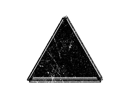 Black triangle on white background. Vector illustration. Grunge style.のイラスト素材