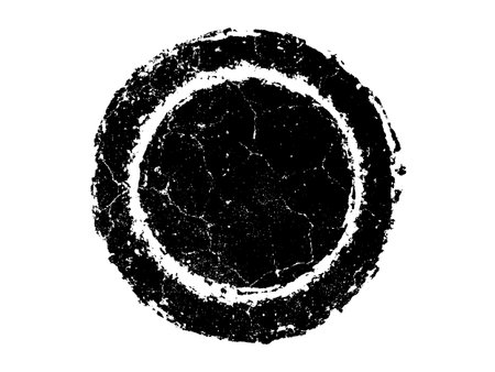 Black grunge circle isolated on white background. Element for design. Vector illustration.のイラスト素材