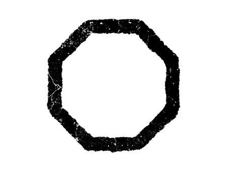 Black grunge hexagon on a white background. Vector illustration.のイラスト素材
