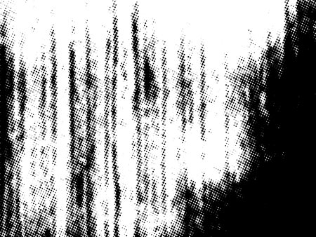 Grunge halftone texture. Distress urban used texture. Brushed black paint cover. Overlay aged grainy messy template. Renovate wall scratched backdrop. Empty aging design element. EPS10 vector.のイラスト素材