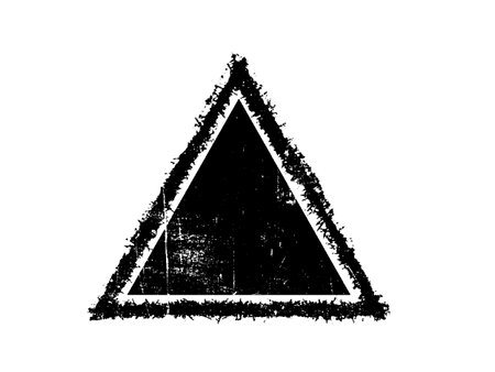Black grunge triangle on white background. Grunge vector illustration.のイラスト素材