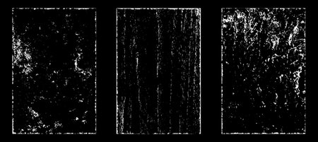 Set of grunge textures on a black background. Vector illustration.のイラスト素材