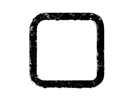 Black grunge square frame isolated on white background. Vector illustration.のイラスト素材