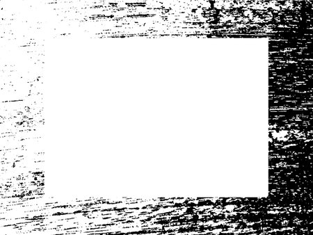 Black and white grunge frame. Distress overlay texture. Abstract vector background.のイラスト素材