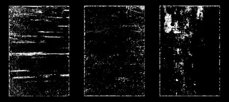 Set of grunge textures on black background. Vector illustration EPS10のイラスト素材