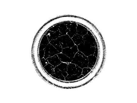 Grunge circle with cracks isolated on white background. Vector illustration.のイラスト素材