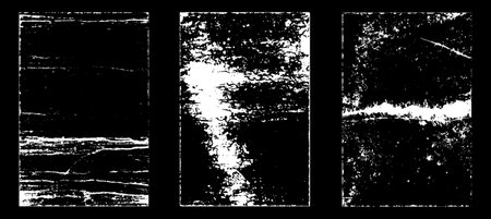 Set of grunge textures. Vector illustration. Black and white.のイラスト素材
