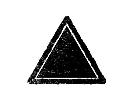 Vector illustration of a black triangle on a white background. Grunge style.のイラスト素材