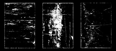 Set of black and white grunge textures. Vector illustration. EPS10のイラスト素材