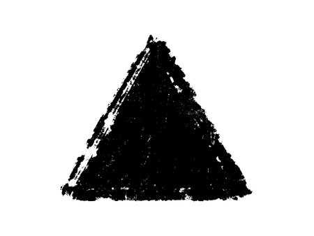 Grunge black triangle on a white background. Vector illustration.のイラスト素材