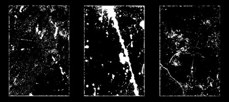 Set of grunge textures. Black and white colors. Vector illustration.のイラスト素材