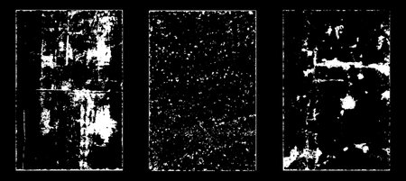 Set of grunge textures on a black background. Vector illustration.のイラスト素材