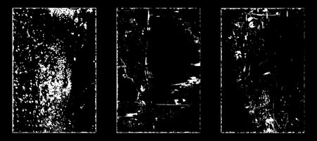 Set of grunge textures on a black background. Vector illustration.のイラスト素材