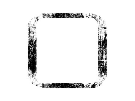 Black grunge square frame isolated on white background. Vector illustration.のイラスト素材