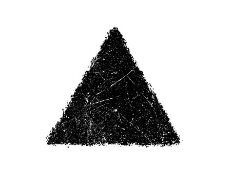 Black grunge triangle isolated on white background. Vector Illustration.のイラスト素材